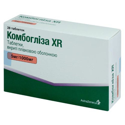 Фото Комбоглиза XR таблетки 5 мг /1000 мг №28